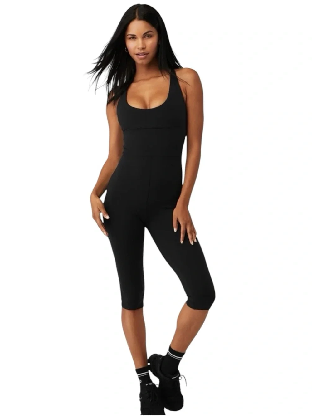 Alo Yoga Airbrush Physique Capri Jumpsuit Black Size XS Romper One Piece